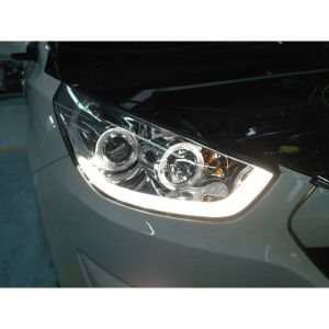 SK-Import Headlights DRL Chrome Housing Hyundai ix35