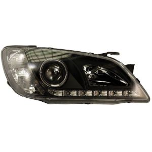 SK-Import Headlights DRL Black Housing Lexus IS