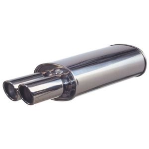 SK-Import Universal Muffler Sport Round Stainless Steel