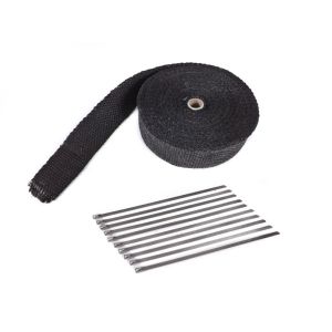 SK-Import Exhaust Heat Wrap + Zip Ties Black 15 Meter