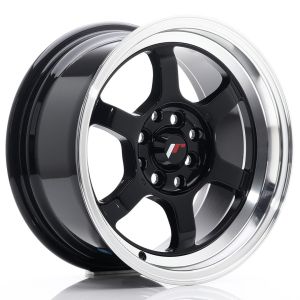 JR-Wheels JR12 Wheels 15 Inch 7.5J ET26 4x100,4x108 Gloss Black Machined Lip