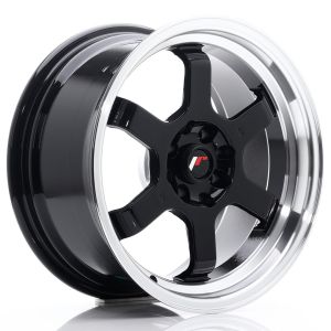 JR-Wheels JR12 Wheels 16 Inch 8J ET15 4x100,4x114.3 Gloss Black Machined Lip