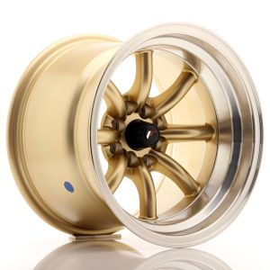 JR-Wheels JR19 Wheels 15 Inch 10.5J ET-32 4x100,4x114.3 Gold Machined Lip