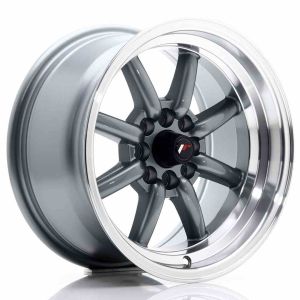 JR-Wheels JR19 Wheels 15 Inch 8J ET20 4x100,4x114.3 Gun Metal Machined Lip