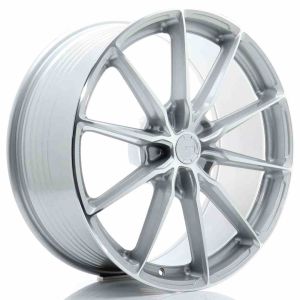 JR-Wheels JR37 Wheels 21 Inch 10J ET10-64 Custom PCD Flow Form Silver Machined Face