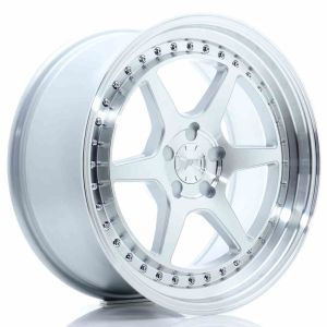 JR-Wheels JR43 Wheels 18 Inch 8.5J ET15-35 Custom PCD Flow Form Silver Machined Face
