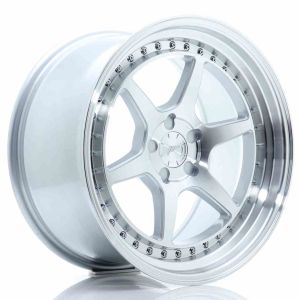 JR-Wheels JR43 Wheels 18 Inch 9.5J ET15-35 Custom PCD Flow Form Silver Machined Face