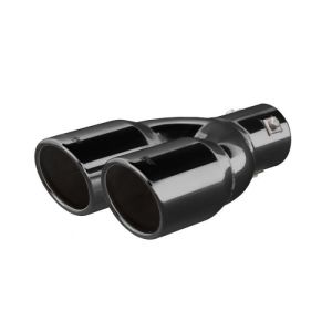 Simoni Racing Exhaust Tip Double Round Black Stainless Steel